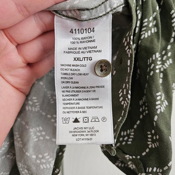 Jachs Girlfriend XXL - Green Pattern Sleeveless‎ Shirt - Picture 9 of 10